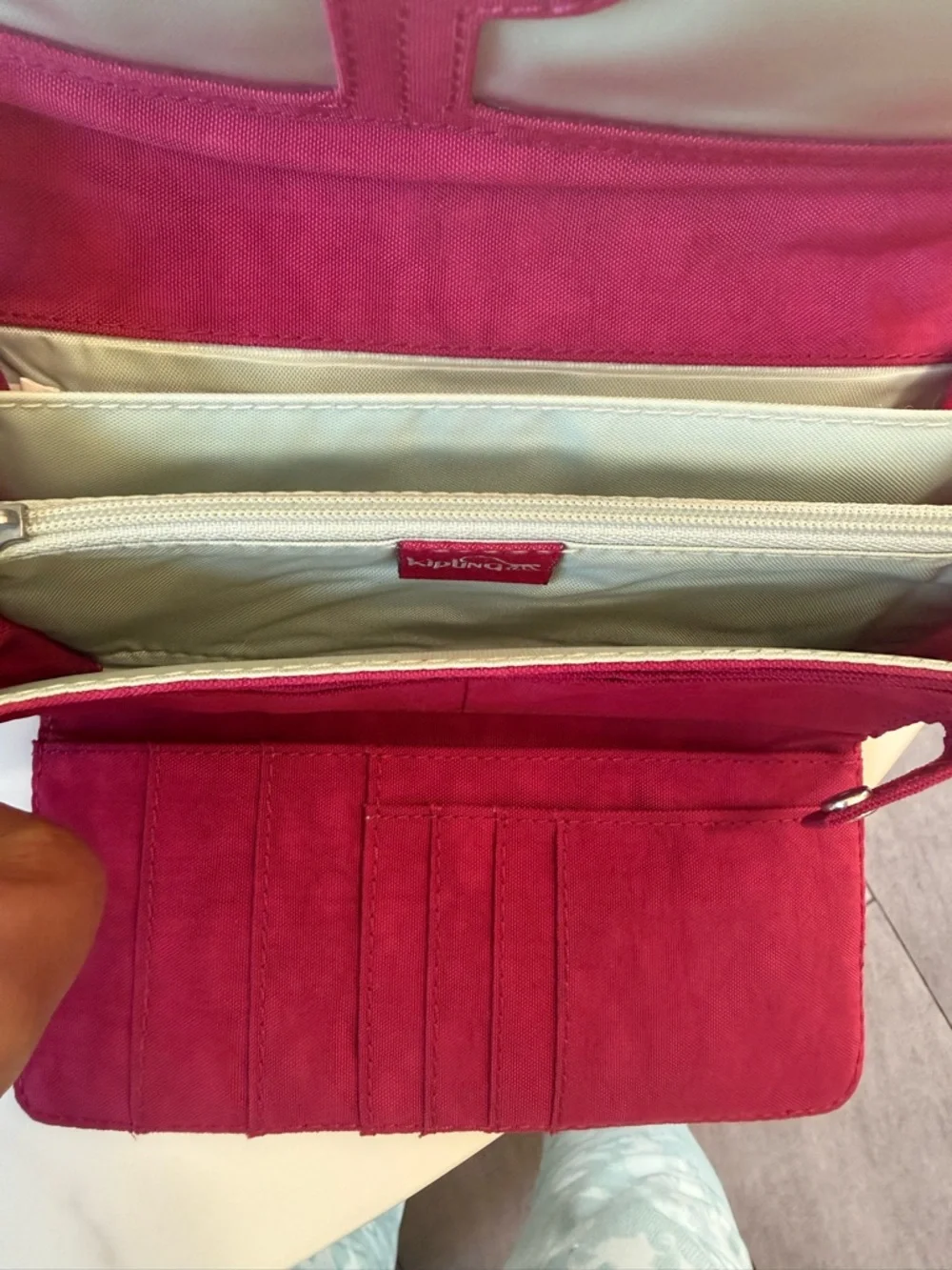 Kipling Magenta Fold-Over Wallet